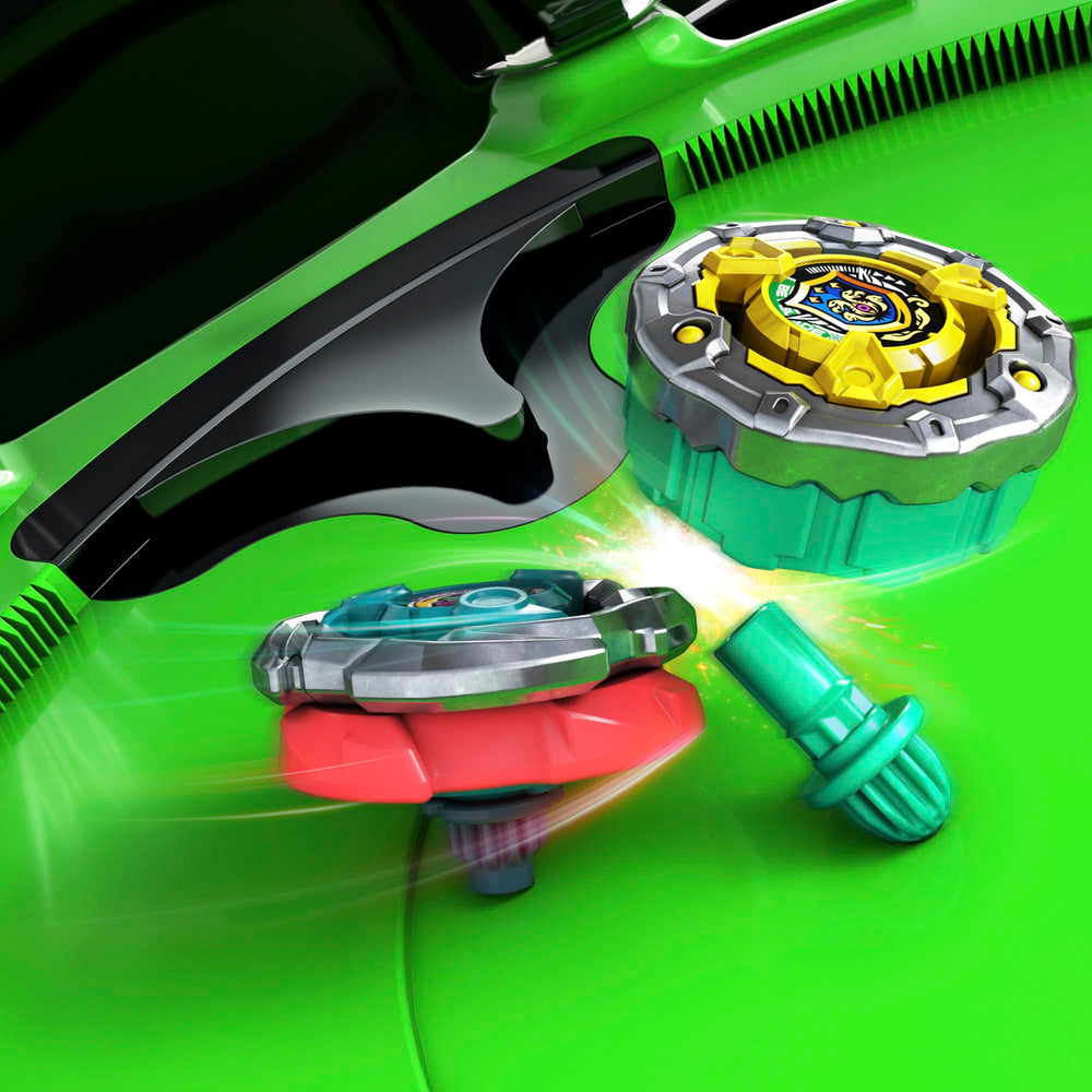 Beyblade kids battling in stadium emphasizing fun competitive play