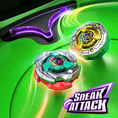 Beyblade interchangeable parts spread showing easy customization options