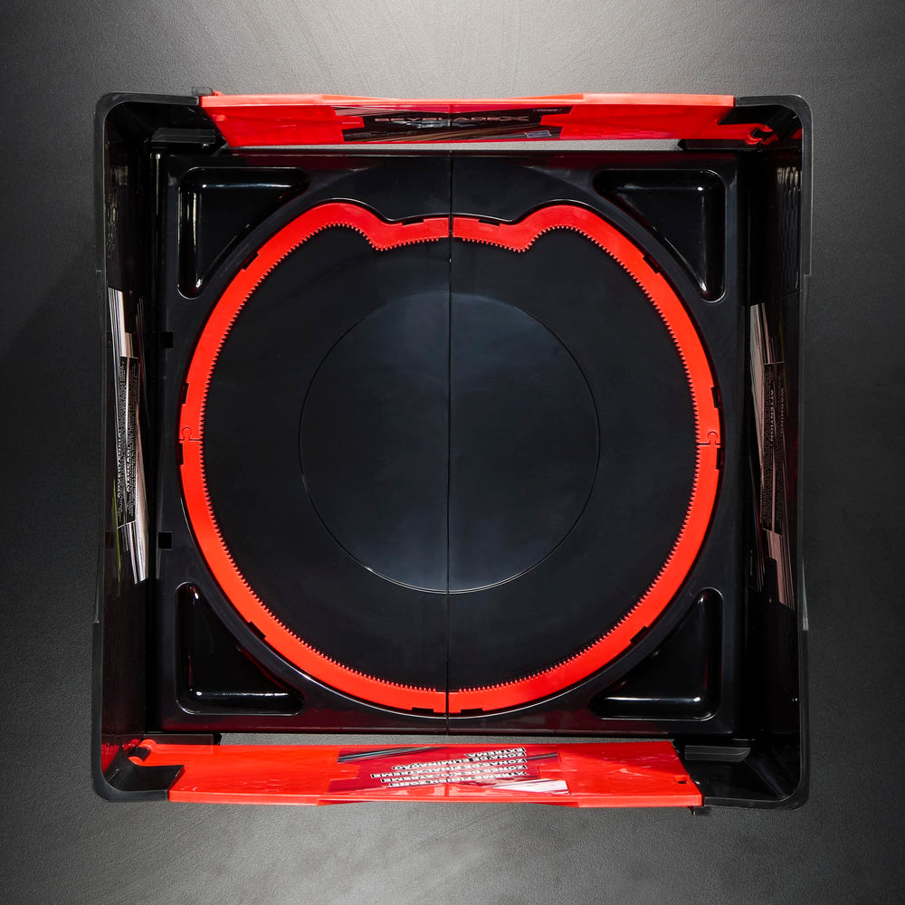 Beyblade launcher in use showing quick launches and control benefit