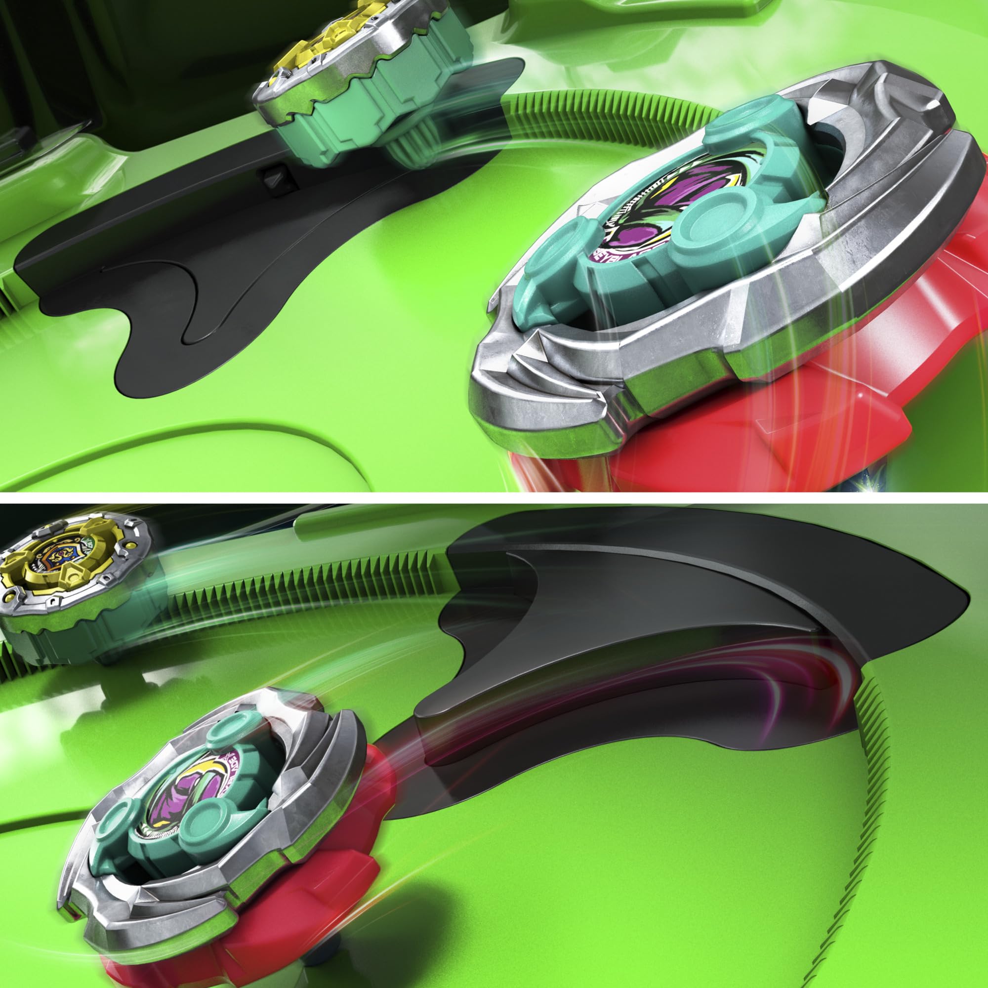 Beyblade ripcord launchers held in hand for fast launches and control