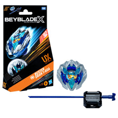 Beyblade Buster Dran front packaging showing contents and play-ready launcher benefit