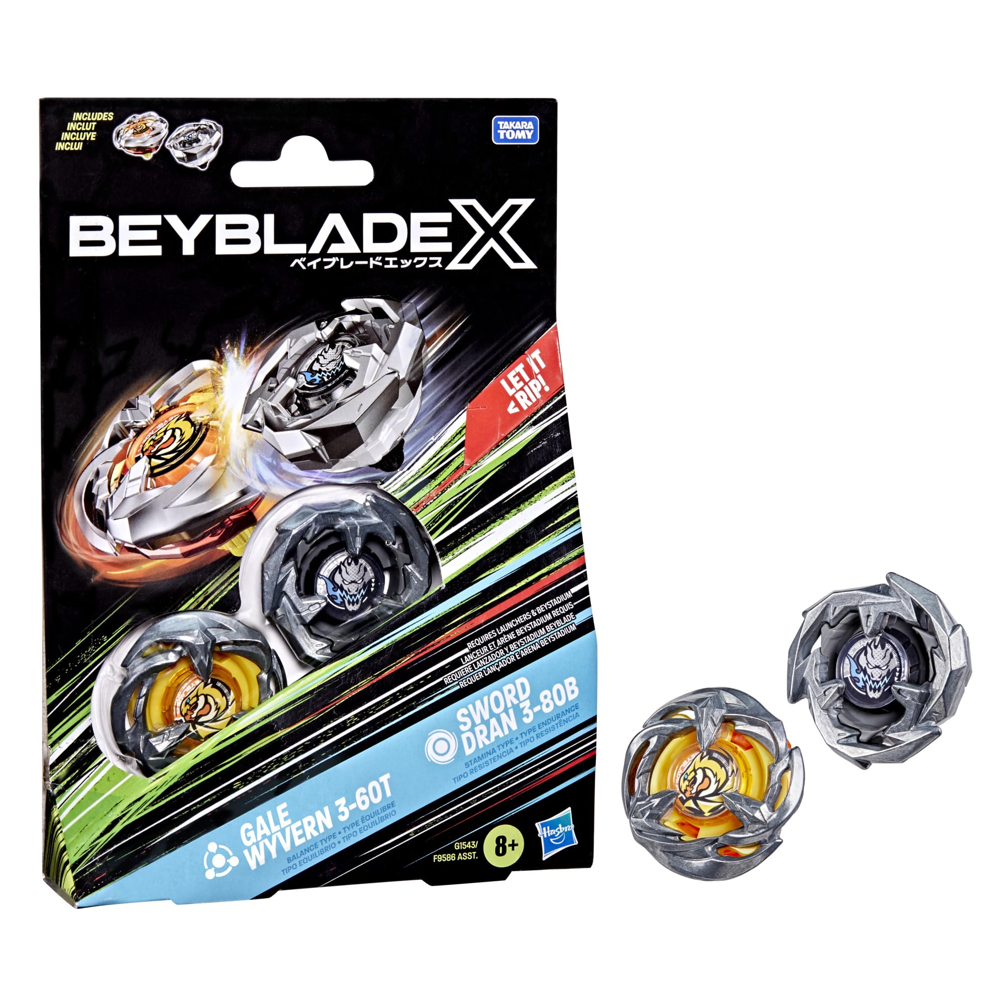 Beyblade X Gale Wyvern top in right-spin for balanced stamina battles