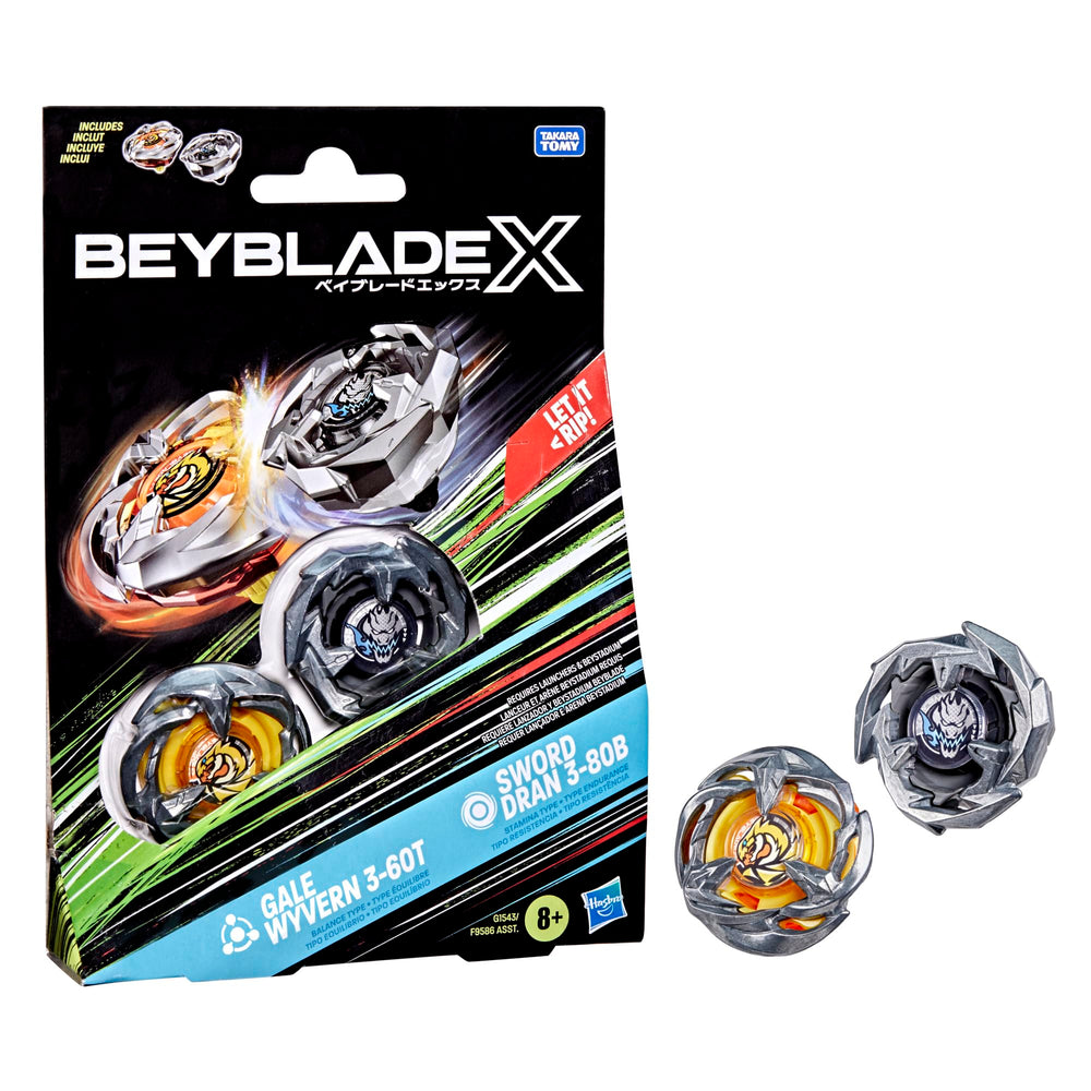 Beyblade X Gale Wyvern top in right-spin for balanced stamina battles
