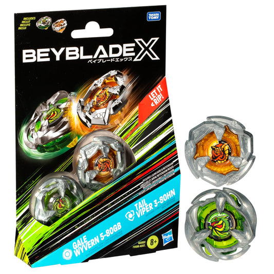 Beyblade X Gale Wyvern top in action for fast spins and dynamic battles.