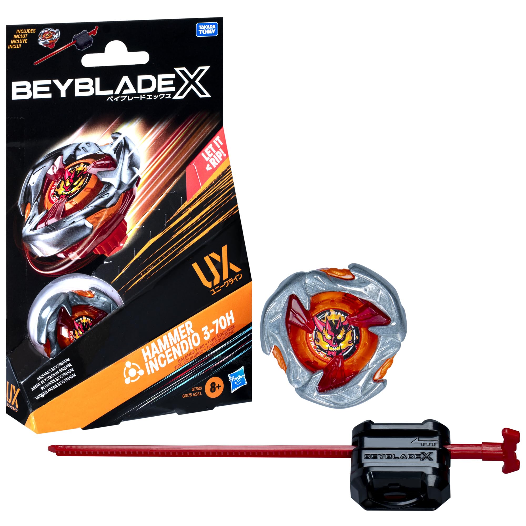 Beyblade X Hammer Incendio front view ready for competitive battles