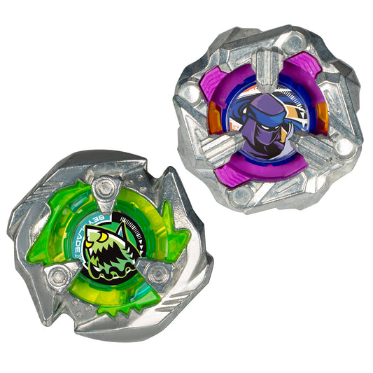 Beyblade X Keel Shark 3-80F top attacking from the edge for bursts.