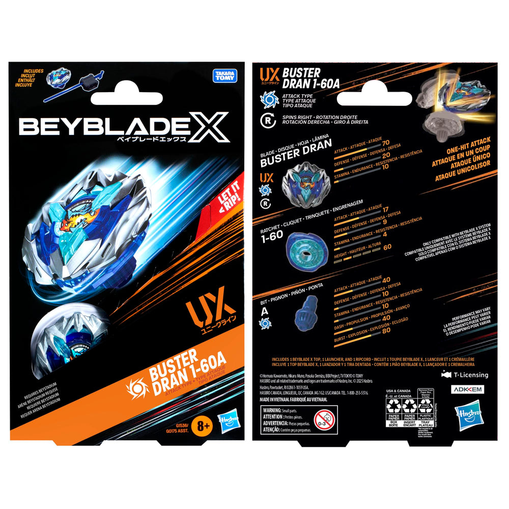 Beyblade Buster Dran next to ruler to show compact size and portability benefit