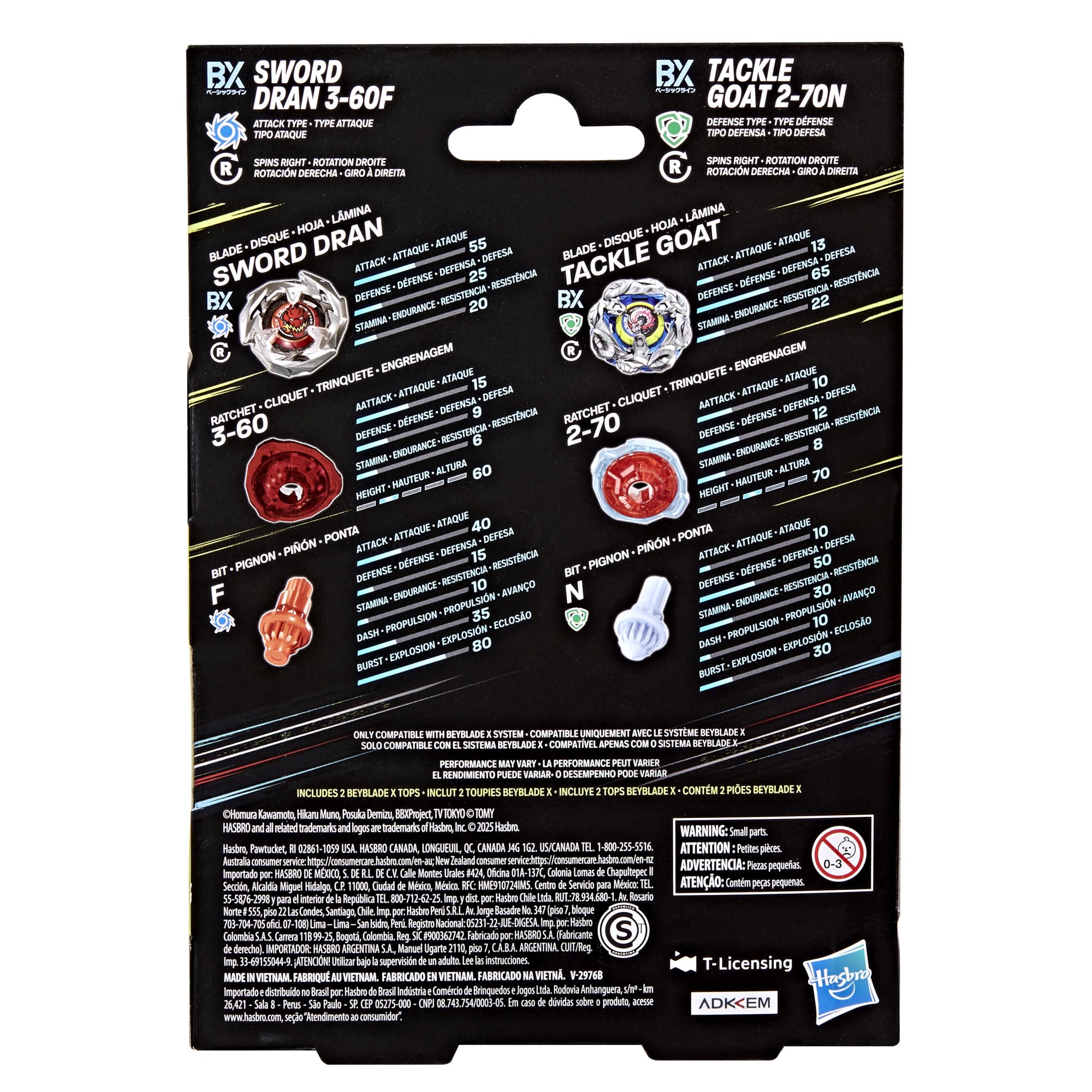 Beyblade X Sword Dran 3-60F right-spin top with high attack power