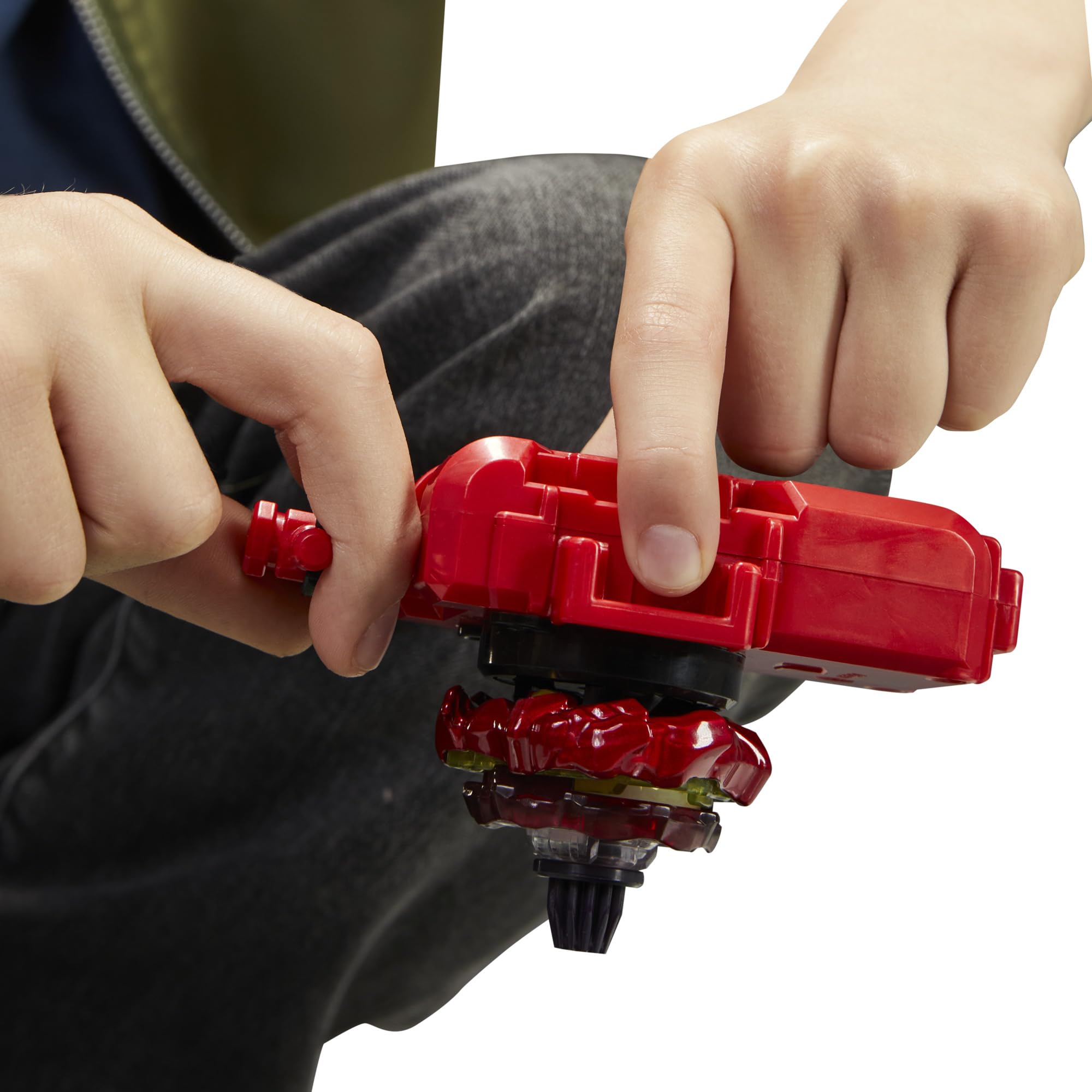 X-Celerator gear system accelerates tops for dramatic dashes.