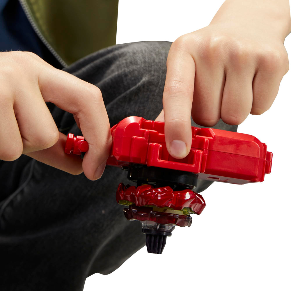 X-Celerator gear system accelerates tops for dramatic dashes.