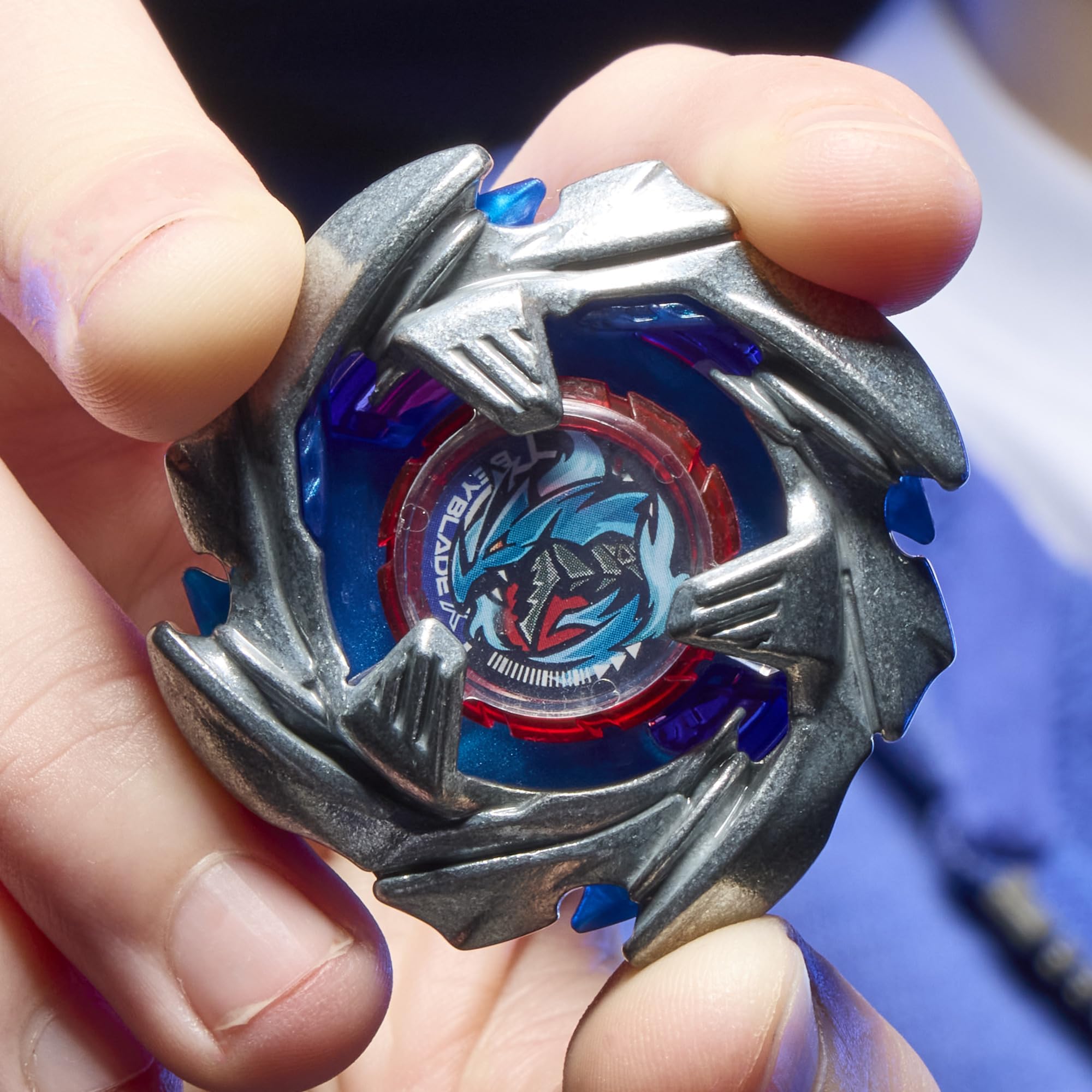 Beyblade X Xcelerator gear system boosts speed during intense beystadium action