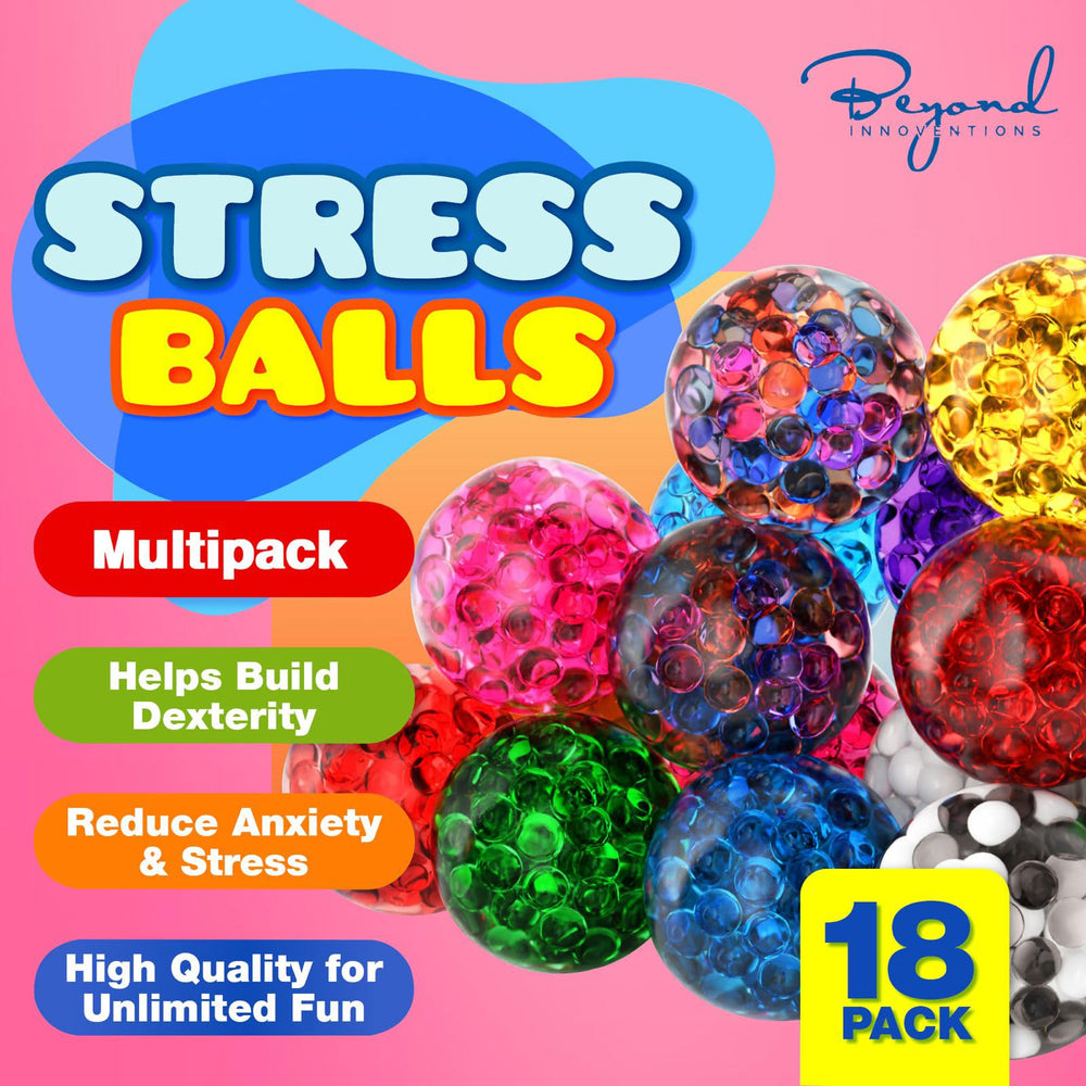 Beyond Innoventions 18-pack assortment stress balls ready for classroom or desk use.