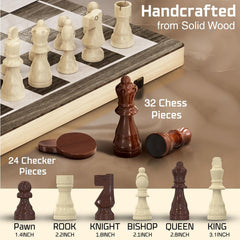 Beyond Innoventions wooden chess set folded compact for easy travel