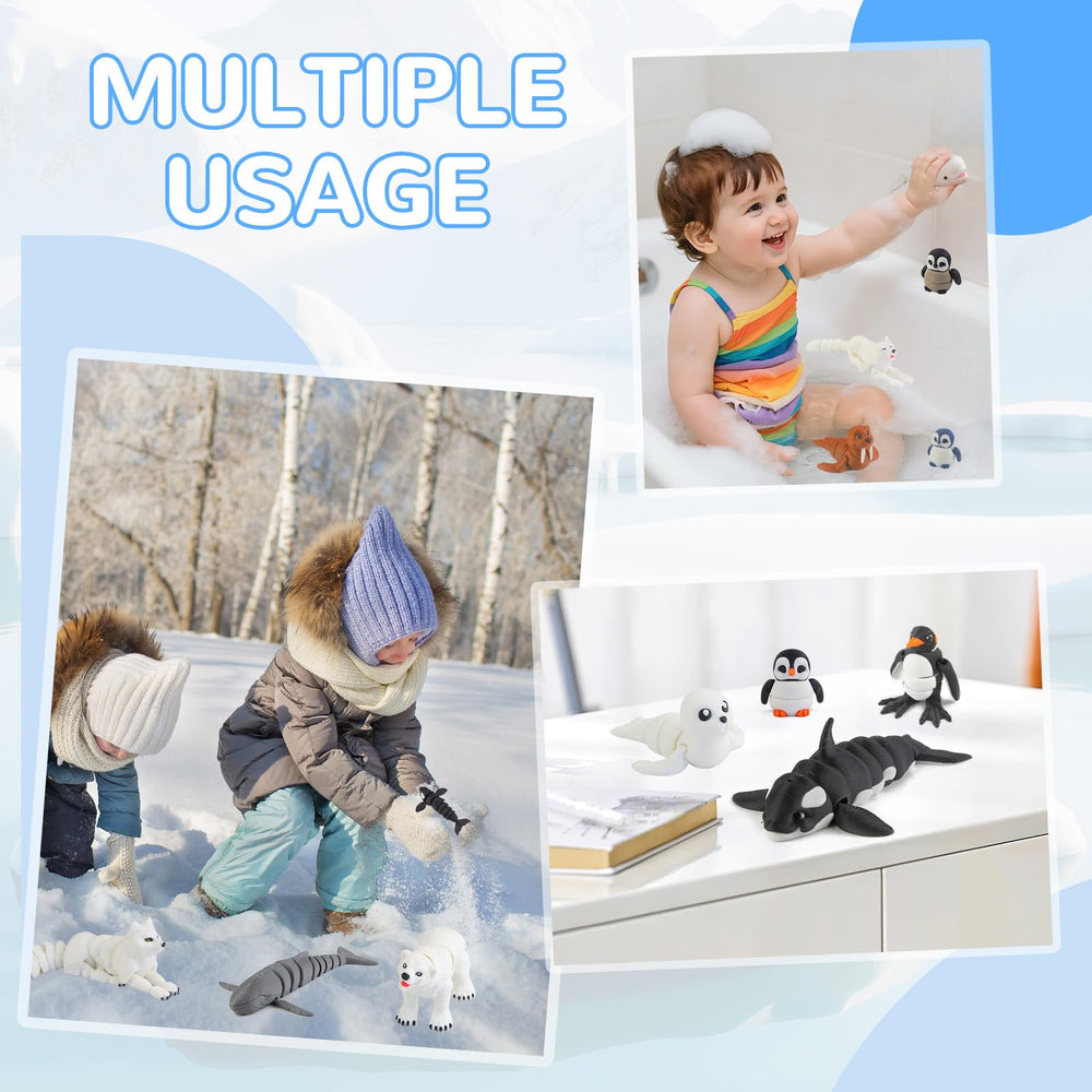BEYONGME arctic animals figurines snow owl detailed pattern for storytelling