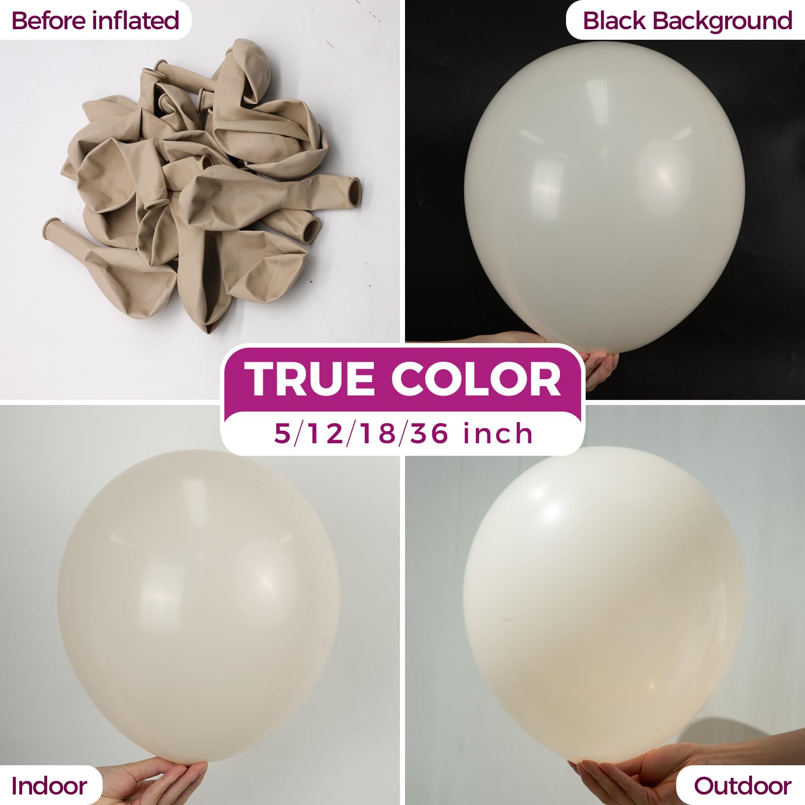 Bezente cream latex balloons 18inch ideal for festive celebrations and photos.