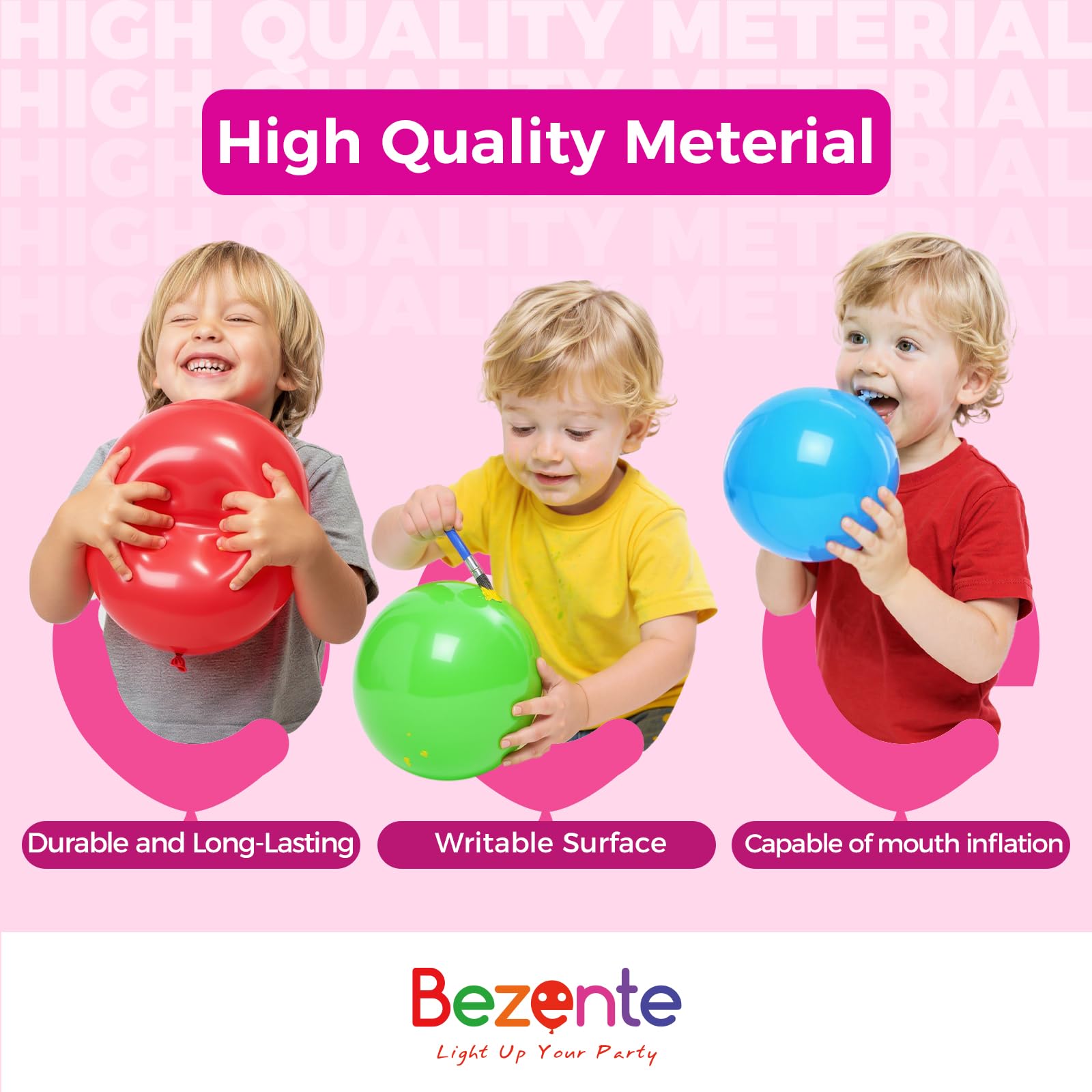 Bezente cream balloons perfect for gender reveal celebrations.
