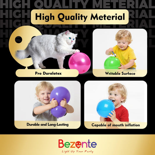Bezente Pro Duralatex silver balloons inflated for stunning decor
