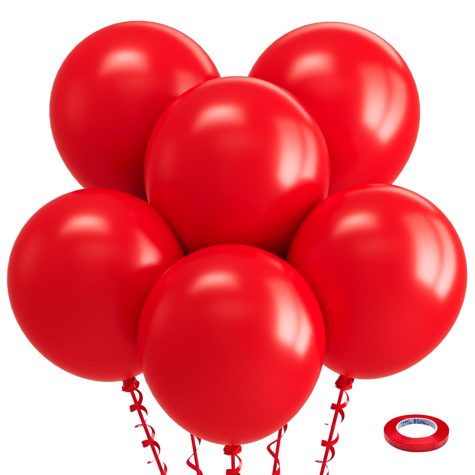 Bezente red balloons 18-inch pack ready for festive party decor.