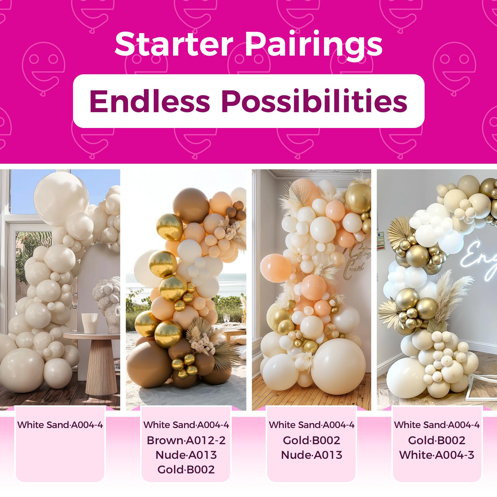 Bezente wedding and bridal shower decor balloons in soft ivory tones.