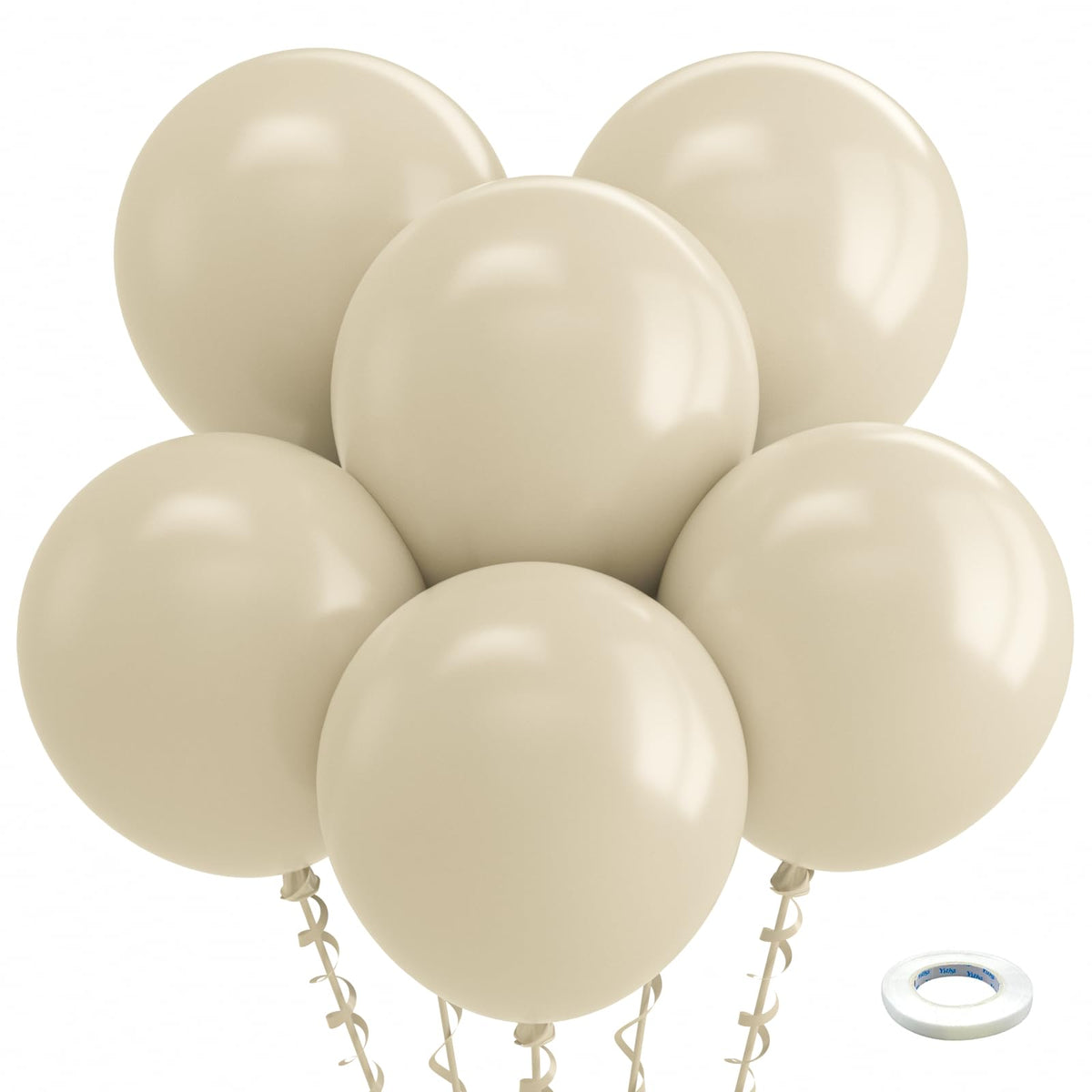 Bezente white sand balloons 18inch pack for white sand themed party decor.