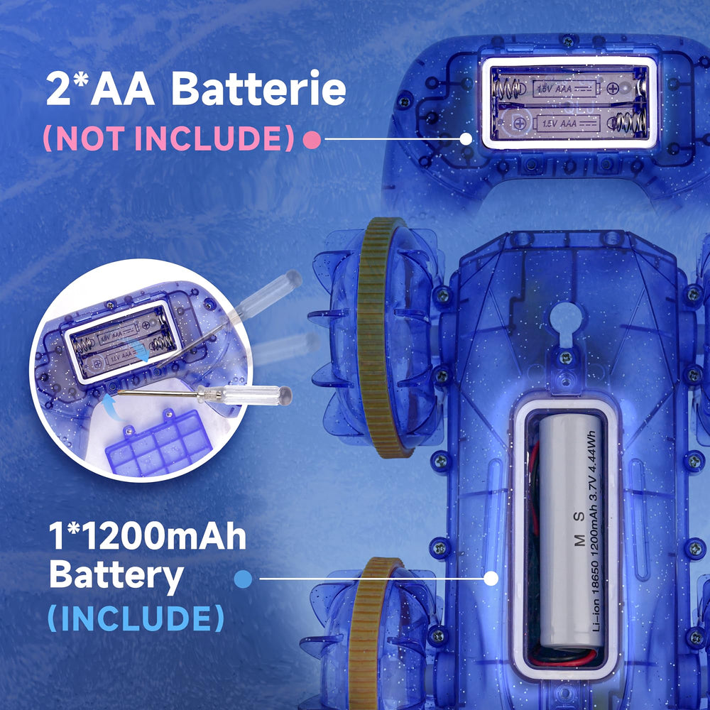 BEZGAR 1200mAh battery powering extended playtime on blue RC.