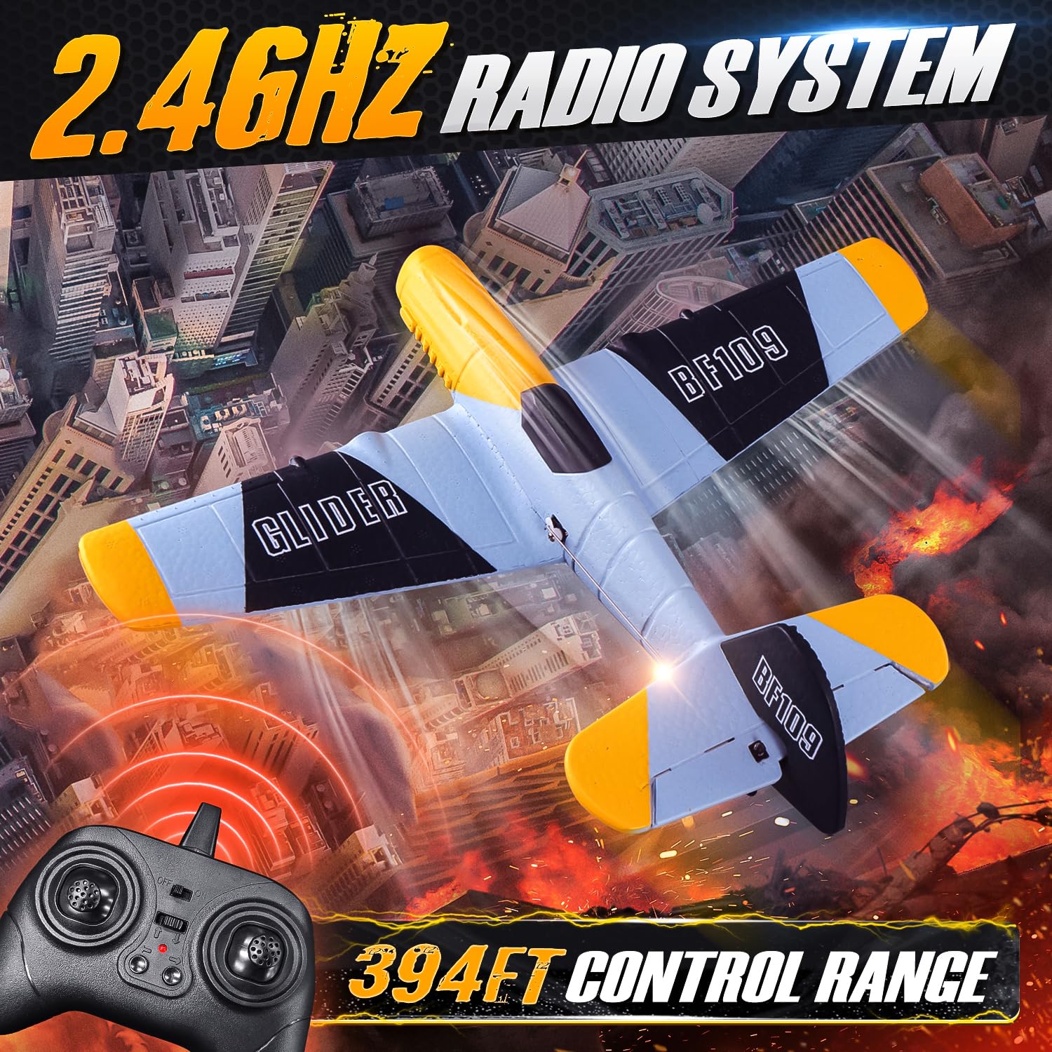 BEZGAR 3-Channel RC Plane in flight demonstrates agile maneuvering and extended airtime.