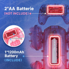 BEZGAR RC car pink 1200mAh battery for extended playtime.