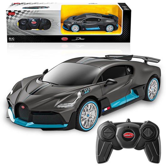 BEZGAR Bugatti 1:24 RC car front view showcasing authentic license for display or dynamic play
