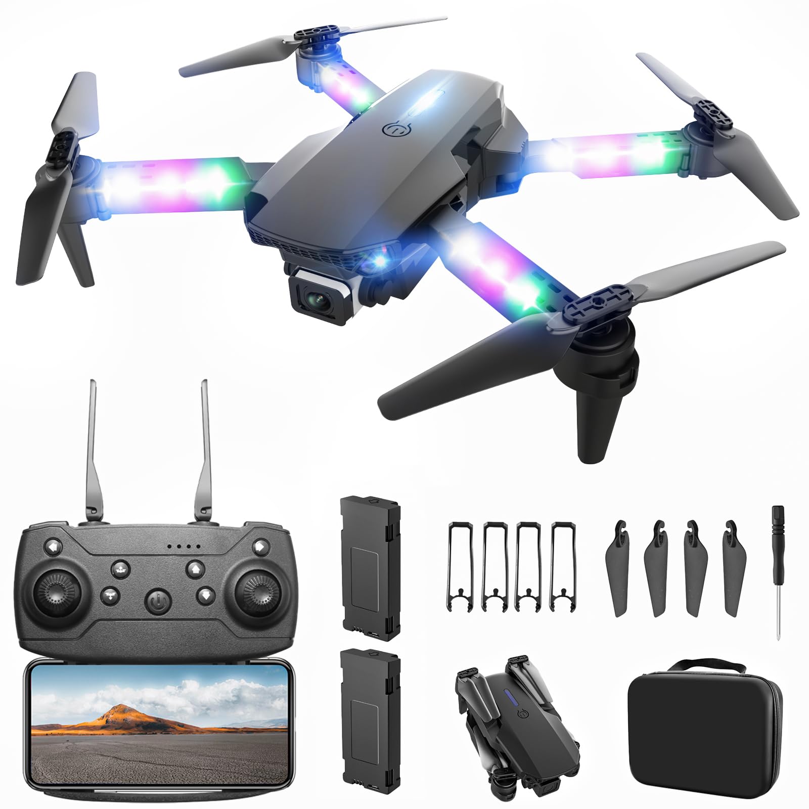 BEZGAR drone camera 1080p with 90° tilt for wide-angle aerial shots.