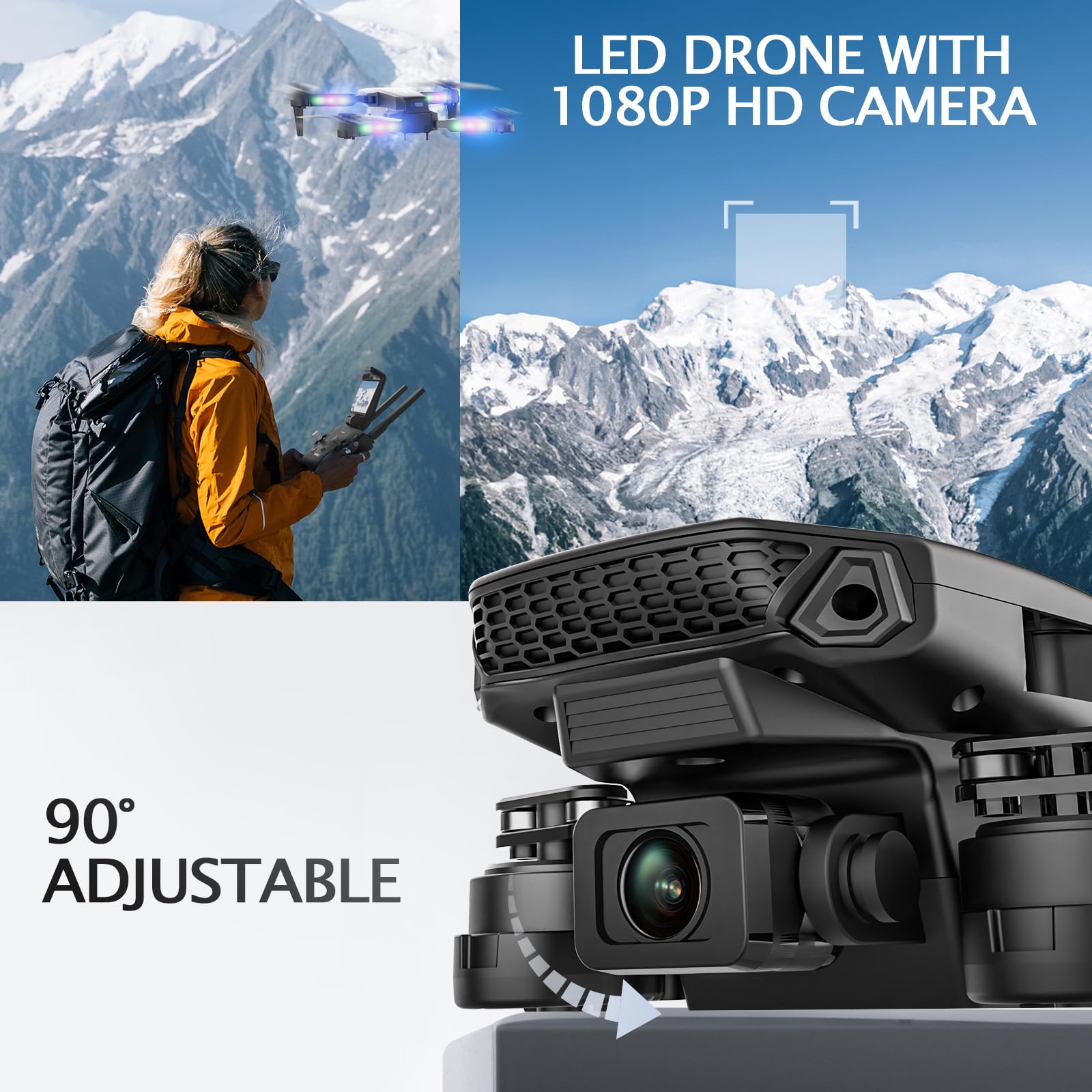 BEZGAR drone dual battery supports extended playtime up to 15 minutes.