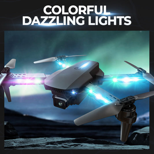 BEZGAR drone with LED lights for night flight visibility.