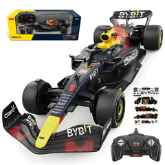 BEZGAR F1 RC car front view with authentic RB livery for display