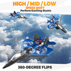Bezgar F-22 Raptor LED lights at night for dramatic flights.