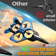 Bezgar F-22 Raptor side flight, showcasing stable hover for new pilots.
