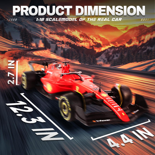 BEZGAR Ferrari F1 75 RC car side view showing sleek profile for realistic handling.