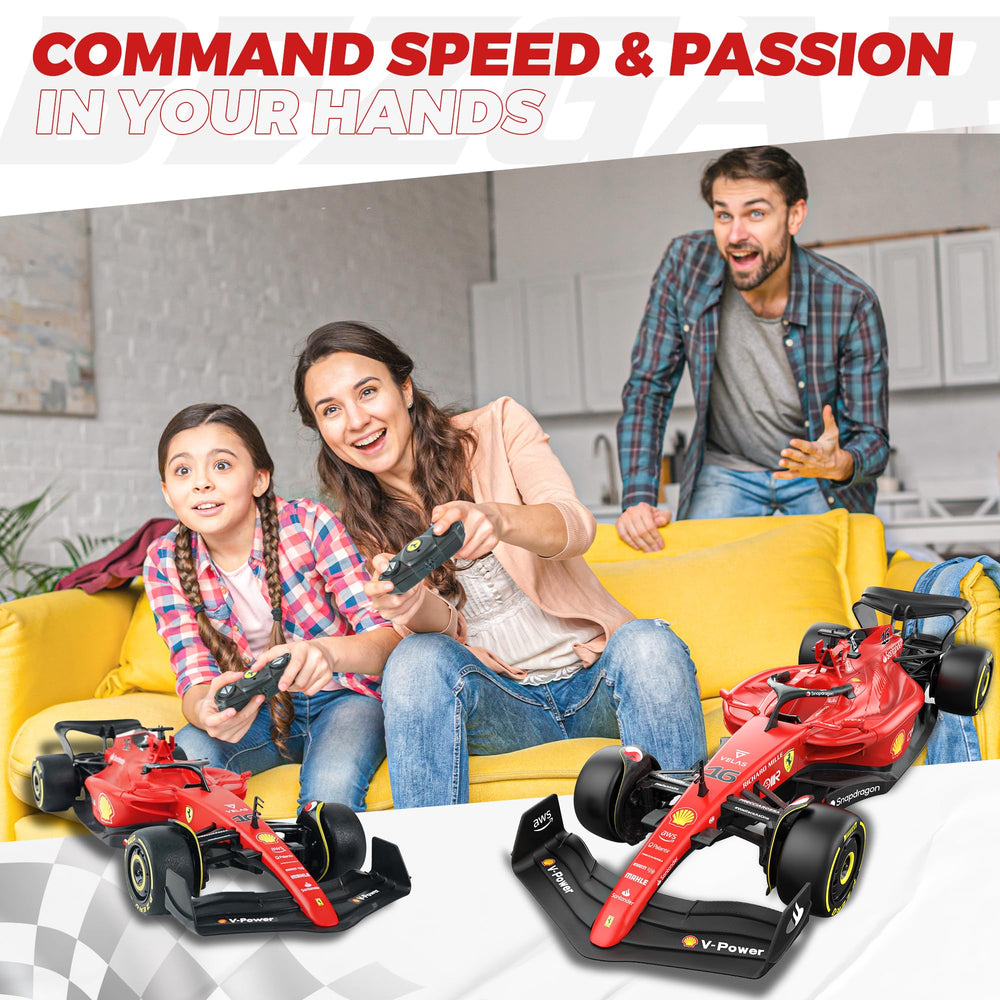 BEZGAR Ferrari F1 75 RC car sticker pack demonstrates customization options.