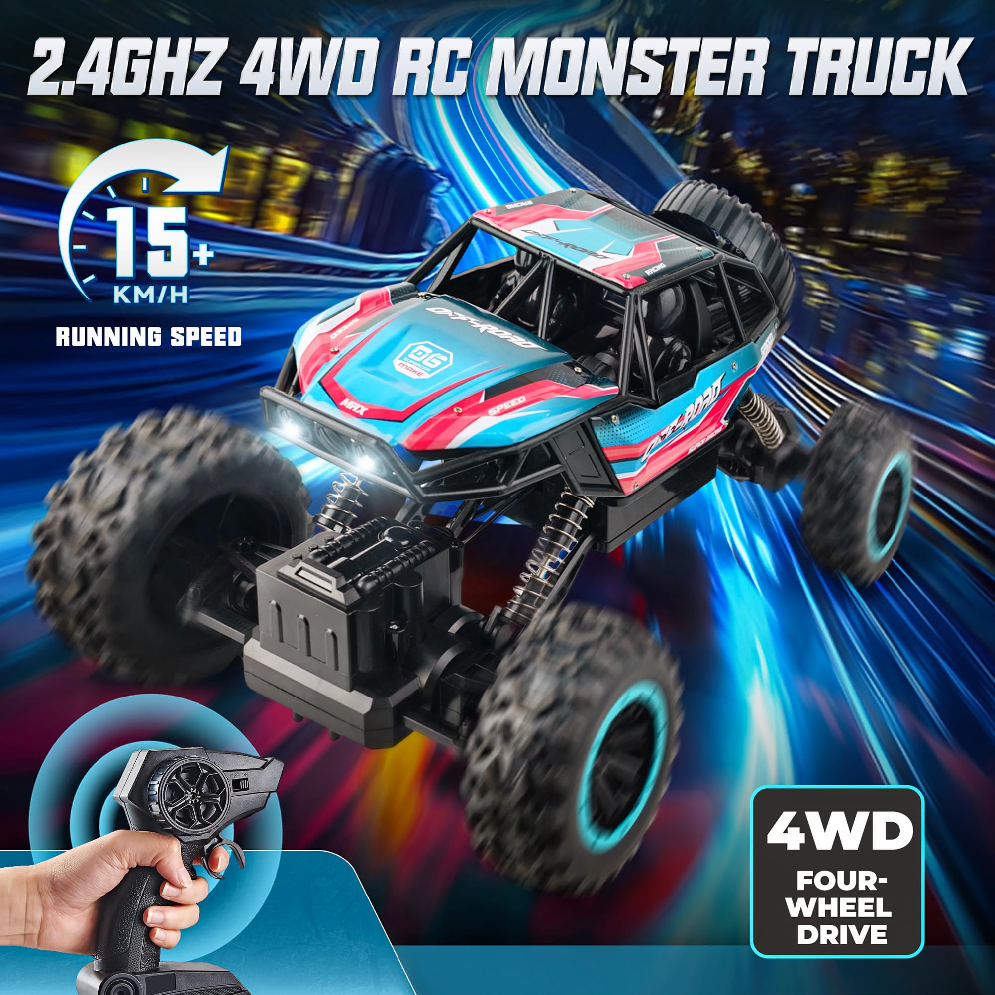 BEZGAR monster truck shown as a great gift for kids ages 8-12