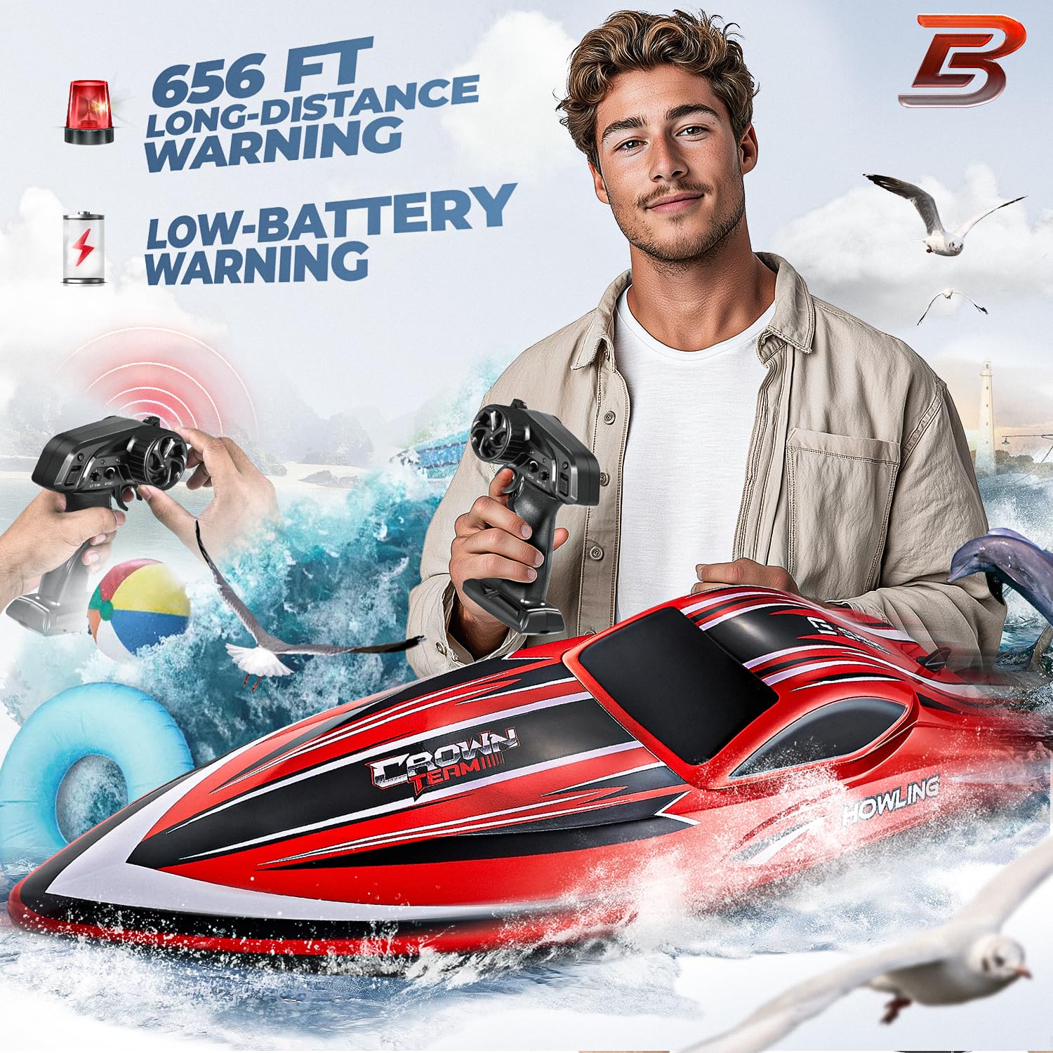 BEZGAR HJ818PRO red 2000mAh battery extends lake playtime
