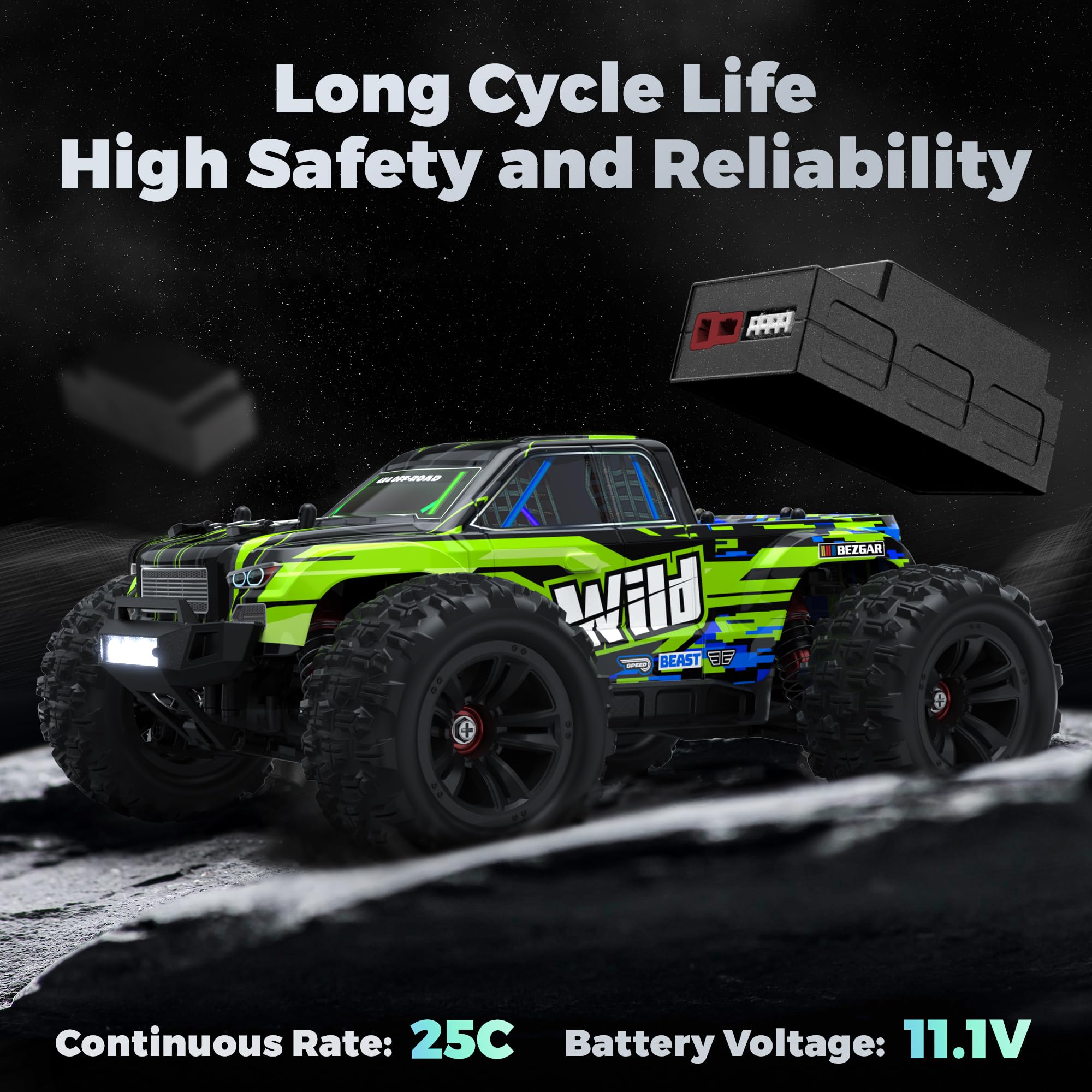 BEZGAR HP161S cooling fins and ESC keep components cool during sustained runs