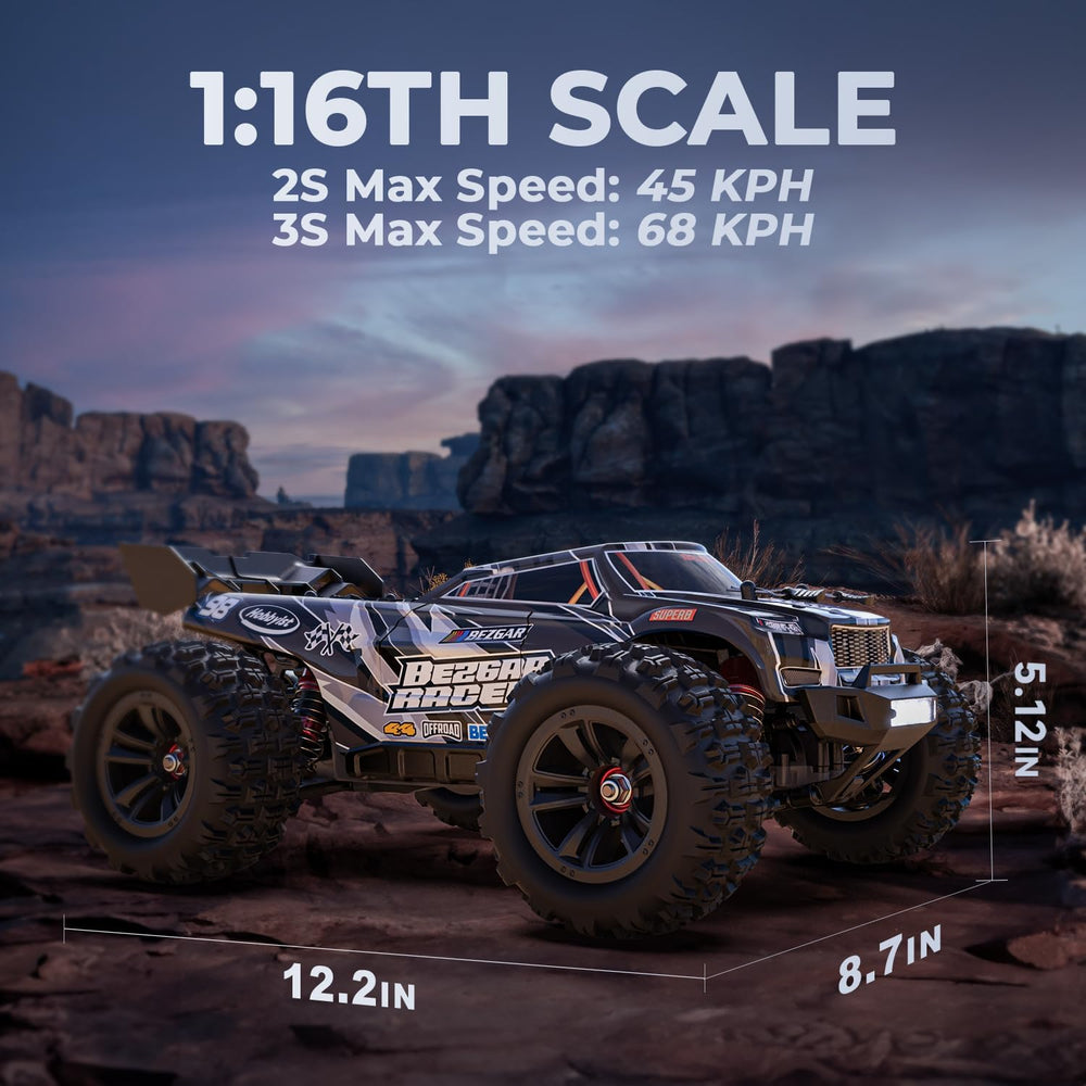 Bezgar HP163S off-road detail emphasizing large all-terrain tires for grip