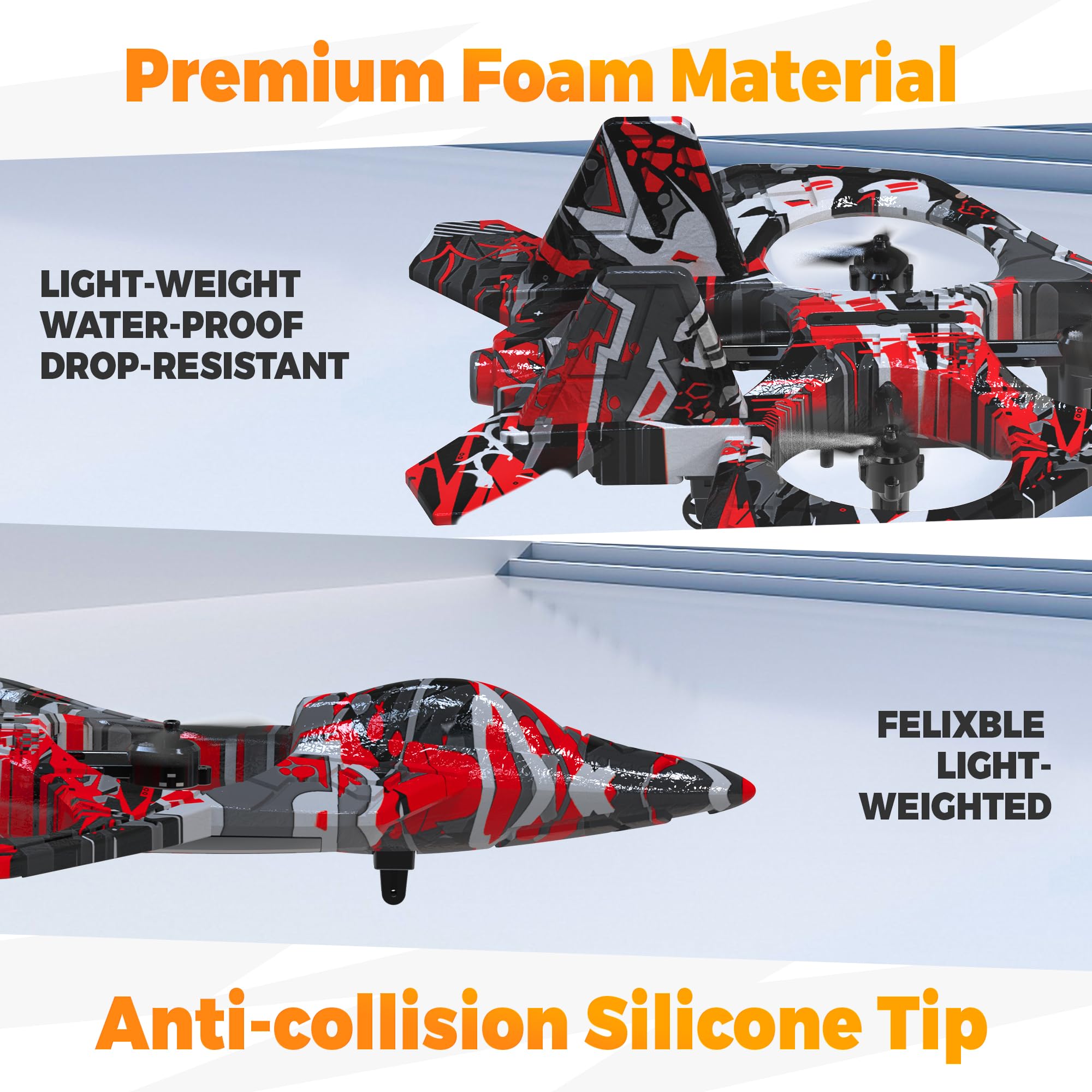 BEZGAR HQ057X RC fighter airplane LED night flight with colorful lights for exciting dusk sessions.