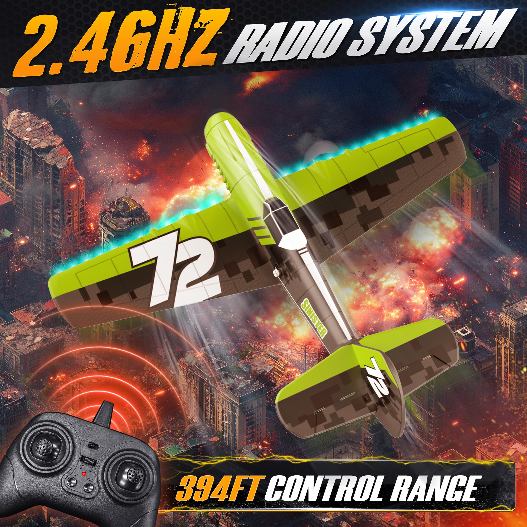 BEZGAR HQ089 LED light show enhances visibility during night flights.
