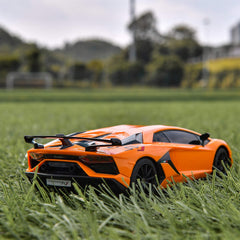 BEZGAR Lambo Aventador SVJ RC car, shelf display, great gift idea.