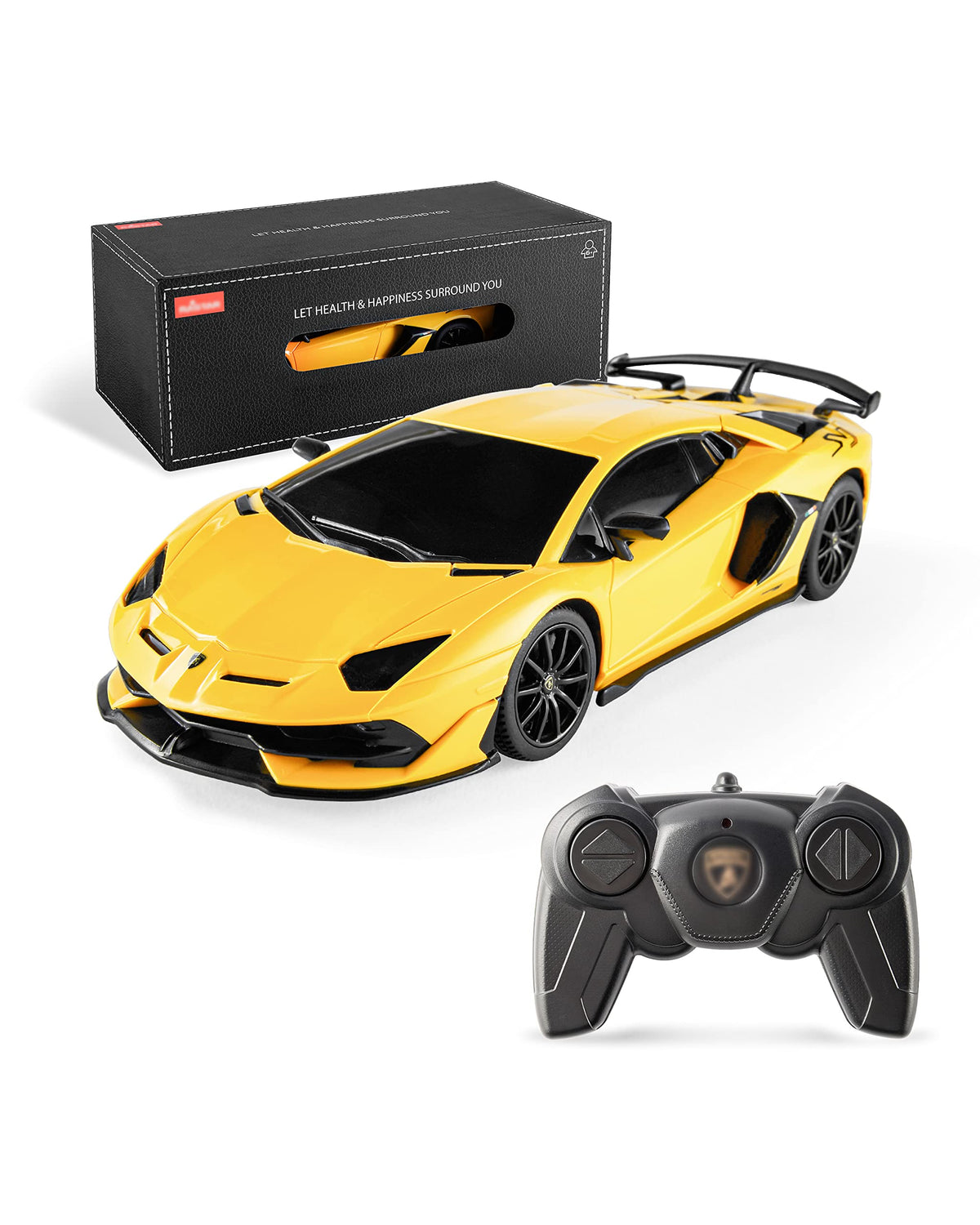 BEZGAR Lambo 1:24 RC car front view, indoor-ready fun and display