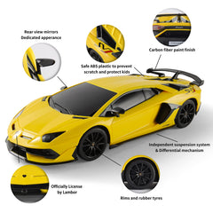 BEZGAR Lambo 1:24 RC car with dual-grip remote, simple control