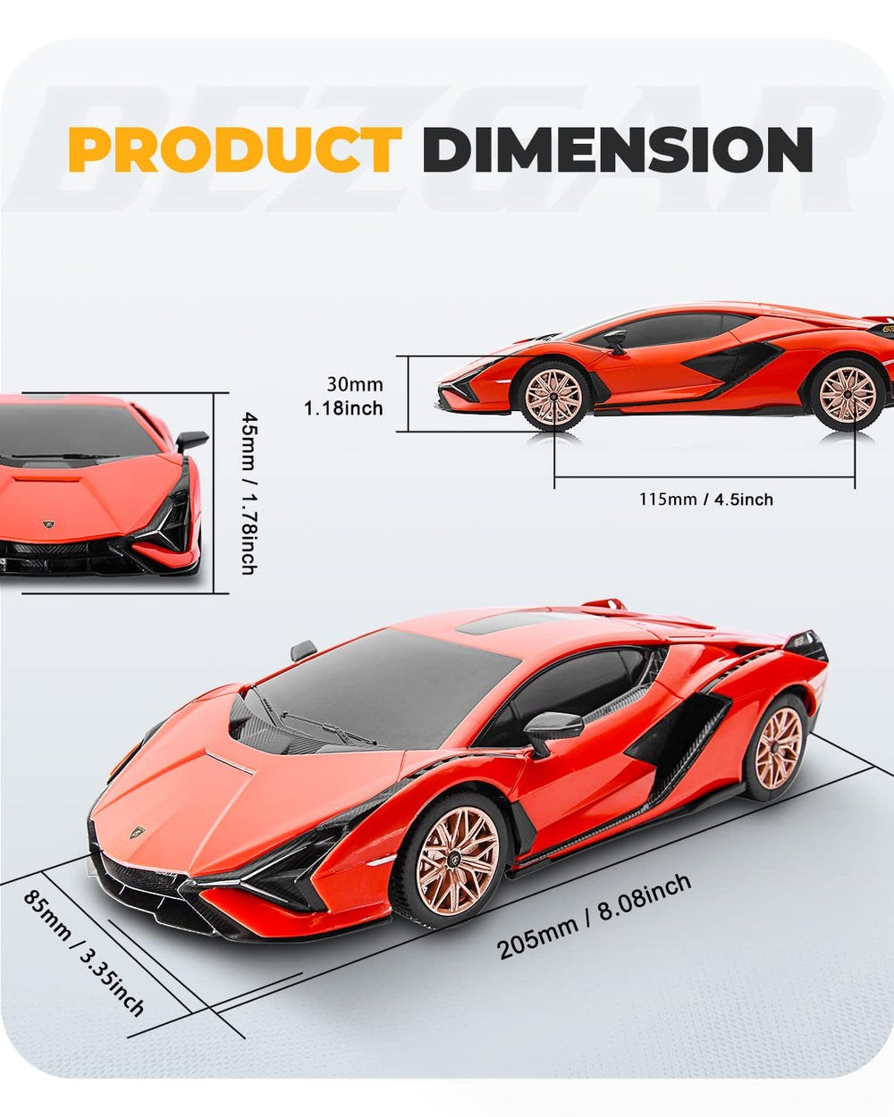 BEZGAR Lambo Sián FKP 37 RC car remote controller, easy for beginners