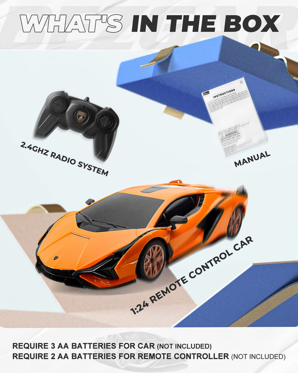 BEZGAR Lambo Sián FKP37 remote controller ensures easy steering and quick fun