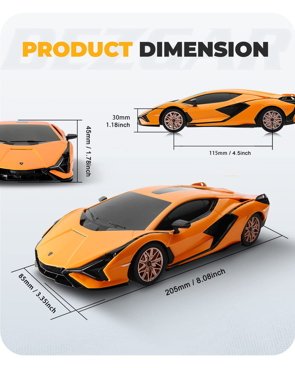 BEZGAR Lambo Sián FKP37 wheels and suspension enable smooth indoor driving