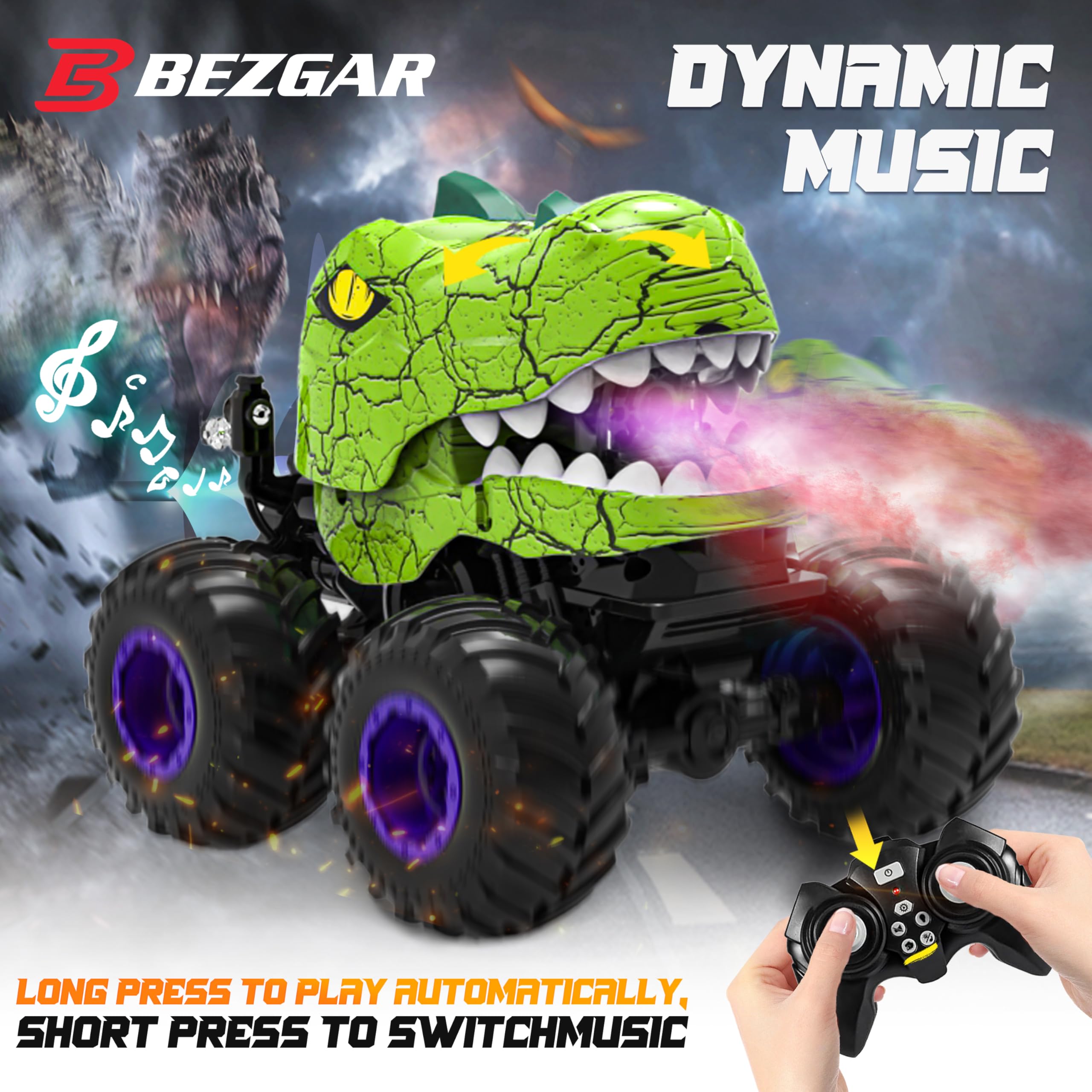 BEZGAR Monster Truck 2.4GHz multiplayer capability for battles with friends