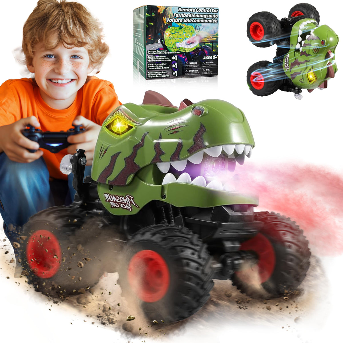 BEZGAR monster truck performs 360° spins for daring stunts.